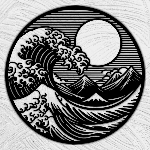 Great Wave of Kokanow – Tranh 2D treo tường - Image 1