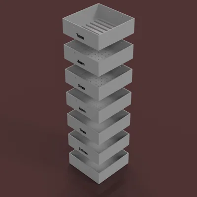 Bộ sàng mealworm và nhộng (pupa) in 3D