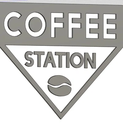 Mô hình bảng hiệu Coffee Station treo tường trang trí cực chất
