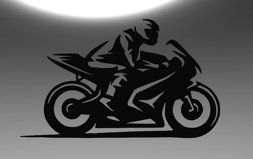 Mô hình trang trí treo tường Line Art Motocycle 2D cực ngầu - Image 1
