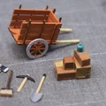 Bộ mô hình xe kéo và dụng cụ thợ mỏ mini cho sa bàn - Thumbnail 1