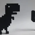 Mô hình 3D Khủng long Chrome và Xương rồng trang trí bàn làm việc - Thumbnail 2