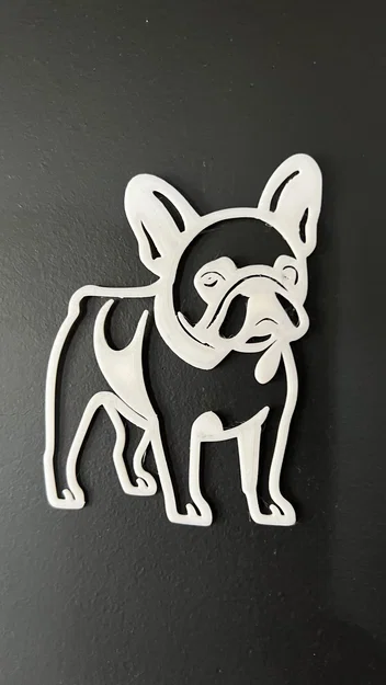 Mô hình trang trí treo tường hình chó French Bulldog 3D - Image 1