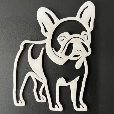 Mô hình trang trí treo tường hình chó French Bulldog 3D
