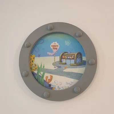 Trang trí tường khung cửa sổ SpongeBob