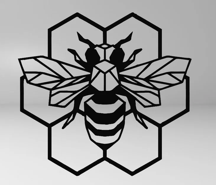 Mô hình trang trí tường ong và tổ ong nghệ thuật 3D (Line Art) - Image 2