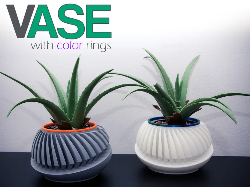 Chậu cây 3D hiện đại với vòng trang trí đổi màu linh hoạt - Image 2