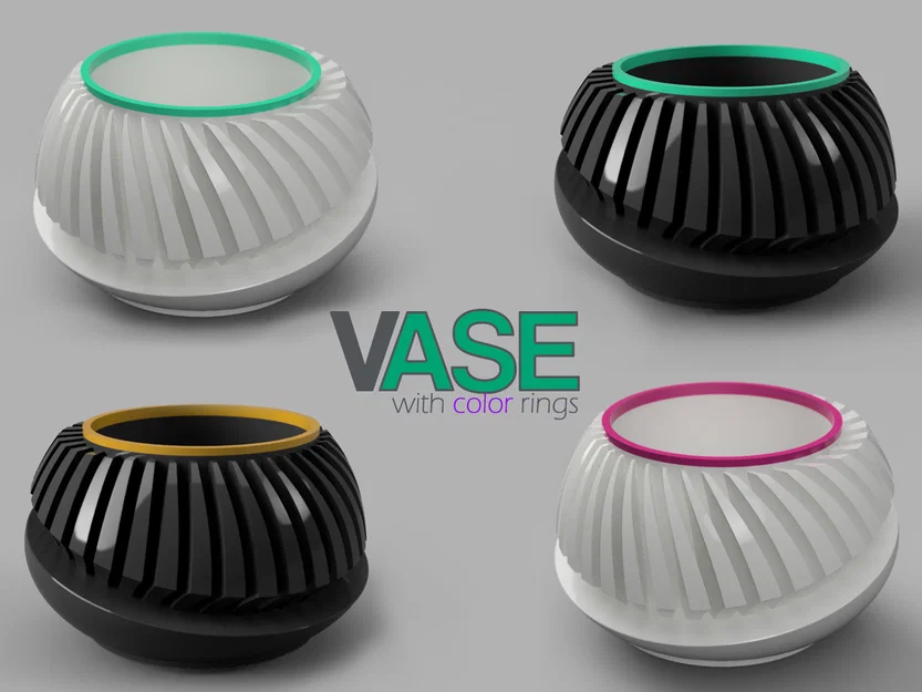 Chậu cây 3D hiện đại với vòng trang trí đổi màu linh hoạt - Image 3