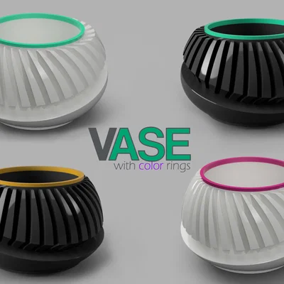 Chậu cây 3D hiện đại với vòng trang trí đổi màu linh hoạt