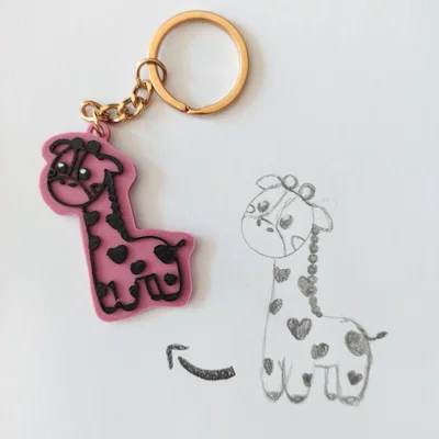 Móc khóa hươu cao cổ nhỏ nhắn đáng yêu (Giraffe Keychain)
