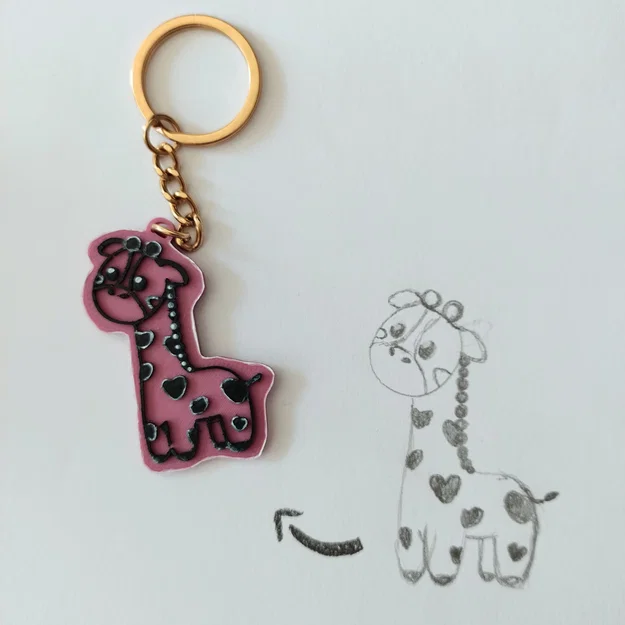 Móc khóa hươu cao cổ nhỏ nhắn đáng yêu (Giraffe Keychain) - Image 3