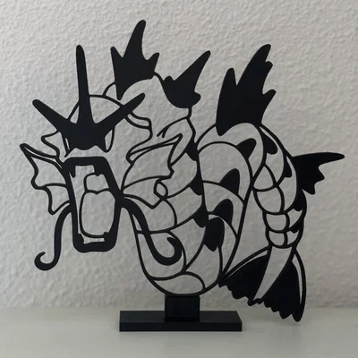 Mô hình trang trí Gyarados Pokemon dạng Line Art in 3D cực đẹp