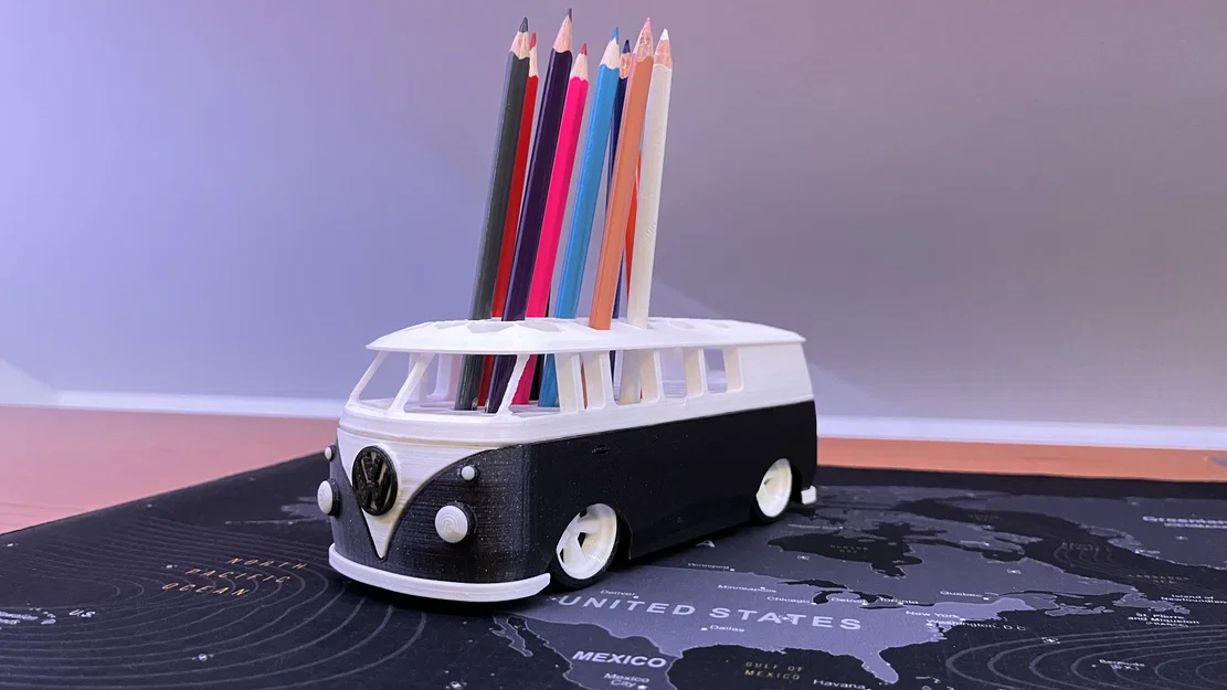 VW Bus Marker Holder – Giá Cắm Bút/Marker Phong Cách VW Bus Cổ - Image 1