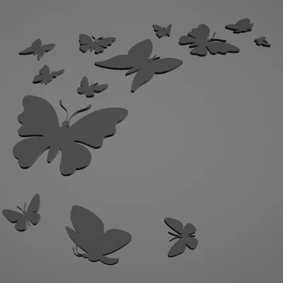 Bộ mô hình trang trí tường hình cánh bướm nghệ thuật 3D