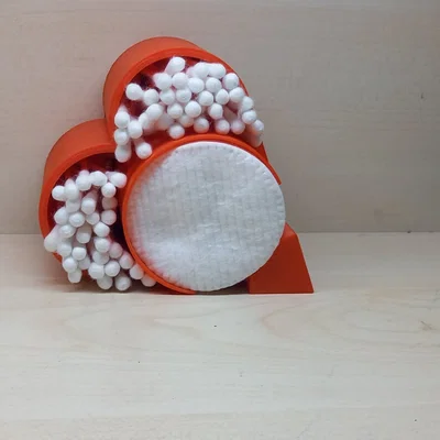Khay đựng bông tẩy trang và tăm bông hình trái tim 3D tiện lợi