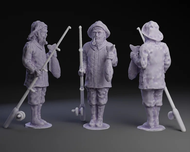 Mô hình 3D Ông Lão Đánh Cá Fisherman cực chi tiết để in 3D - Image 1
