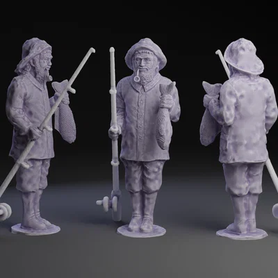 Mô hình 3D Ông Lão Đánh Cá Fisherman cực chi tiết để in 3D