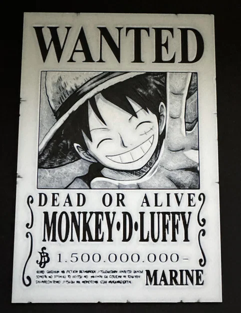 Bộ sưu tập tranh truy nã One Piece cho máy in 3D phong cách HueForge - Image 1