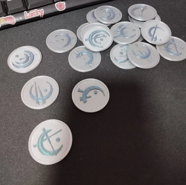 Bộ sưu tập 20 đồng xu kim loại Allomantic Mistborn (3D Printing) - Image 3