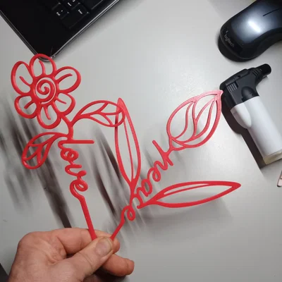 Mô hình 3D trang trí Peace & Love Flowers đầy cảm hứng