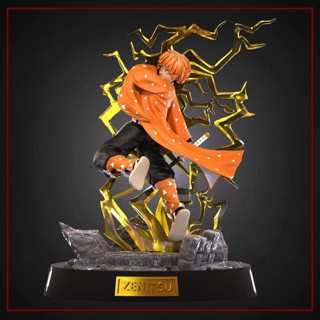 Mô hình 3D Zenitsu Demon Slayer tinh xảo cho fan anime - Image 1