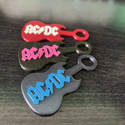 Móc khóa hình cây đàn guitar AC/DC