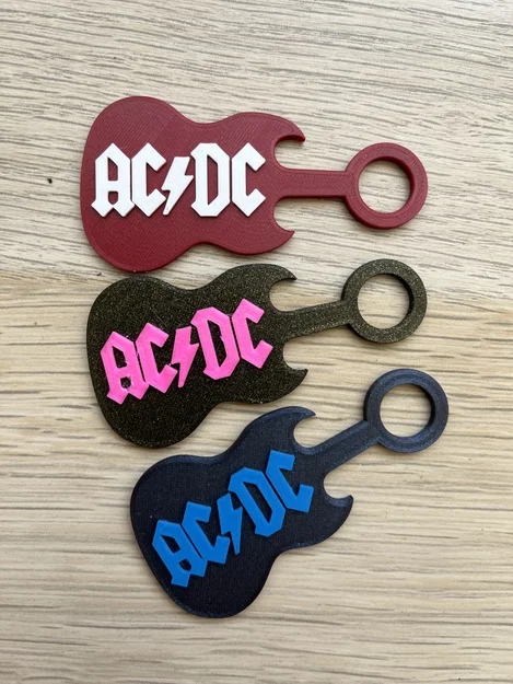 Móc khóa hình cây đàn guitar AC/DC - Image 2