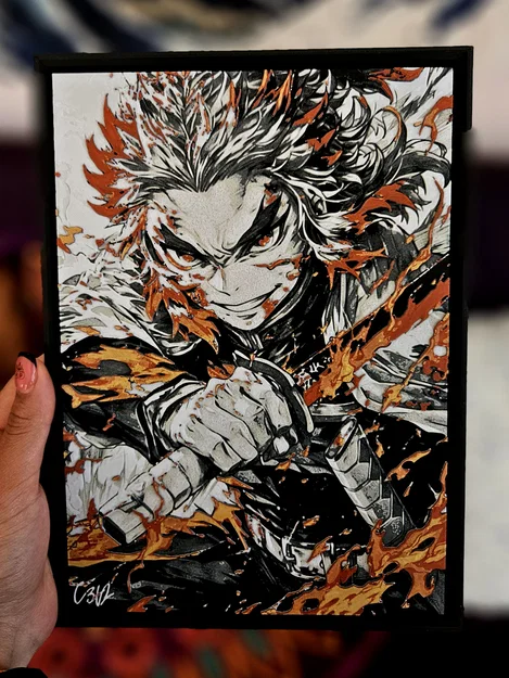 Kyojuro Rengoku - Demon Slayer (Filament Painting) - Image 1