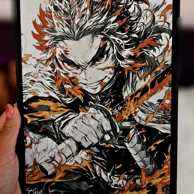 Kyojuro Rengoku - Demon Slayer (Filament Painting)