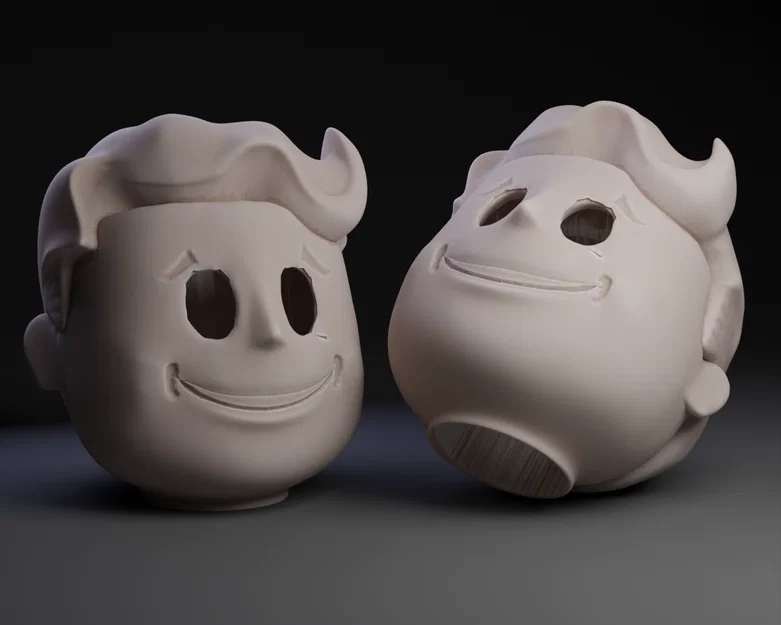 Mô hình 3D đầu Vault Boy từ Fallout - Trang trí hoặc làm đèn decor - Image 1