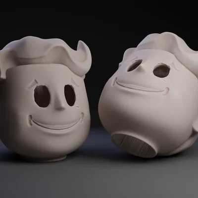 Mô hình 3D đầu Vault Boy từ Fallout - Trang trí hoặc làm đèn decor