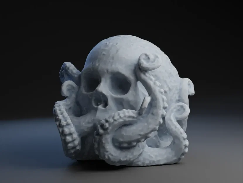 Mẫu in 3D bát đựng đồ Octo Skull Bowl độc đáo cho bàn làm việc - Image 1