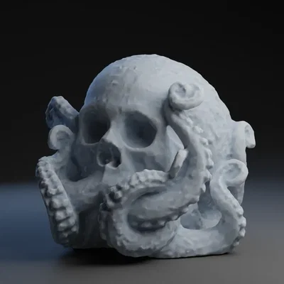 Mẫu in 3D bát đựng đồ Octo Skull Bowl độc đáo cho bàn làm việc