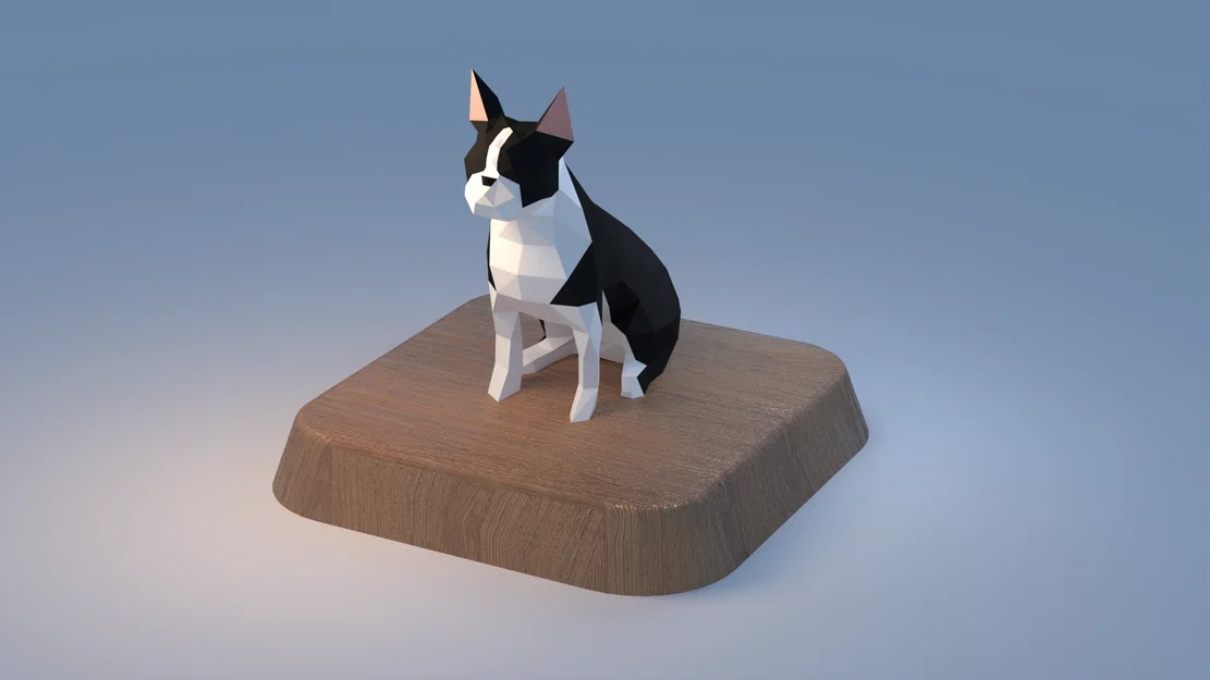 Boston Terrier - Low poly - Image 2