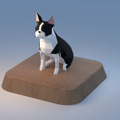Boston Terrier - Low poly