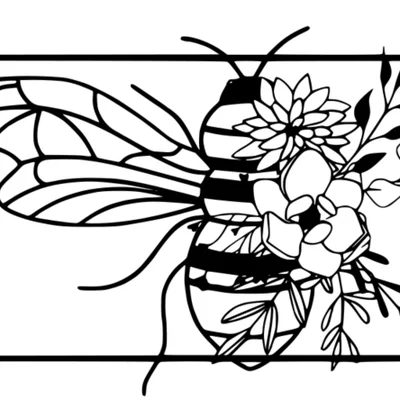 Mẫu in 3D tranh treo tường Bee Flower Wall Art trang trí nghệ thuật