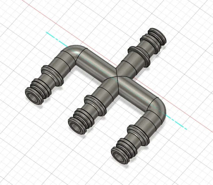 Đầu chia ống nước làm vườn 3 cổng (Garden Hose Splitter) - Phụ kiện 3D - Image 1
