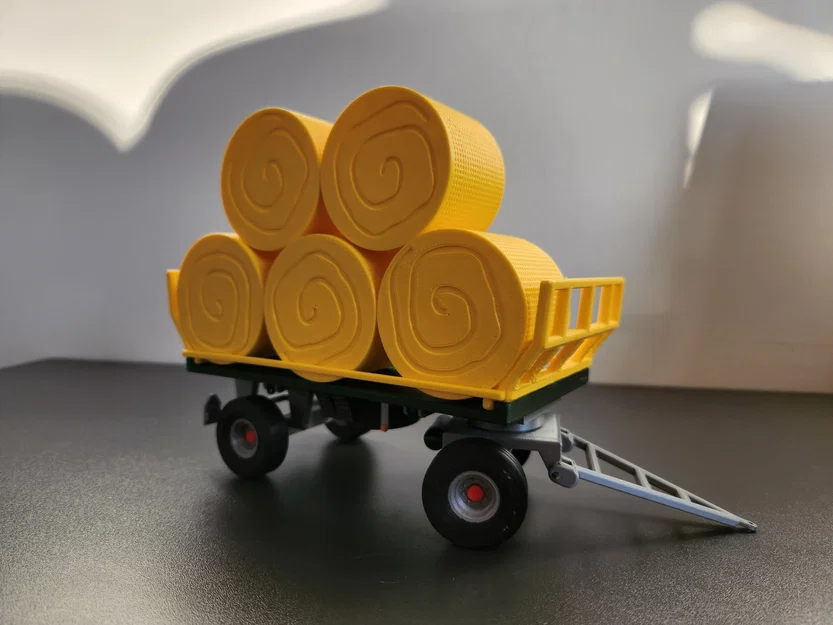 Mô hình xe moóc 9 tấn chở kiện rơm tròn (vlek 9t) - Image 1