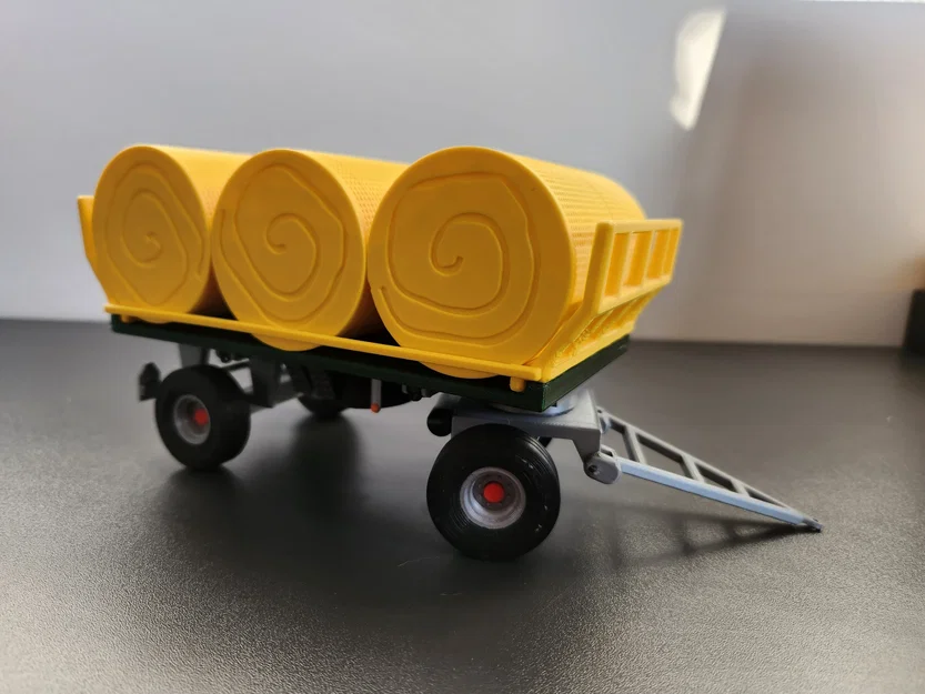 Mô hình xe moóc 9 tấn chở kiện rơm tròn (vlek 9t) - Image 3