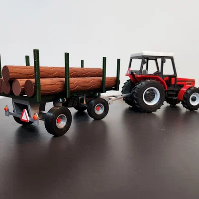 Mô hình rơ-moóc chở gỗ 9 tấn cho xe kéo nông nghiệp