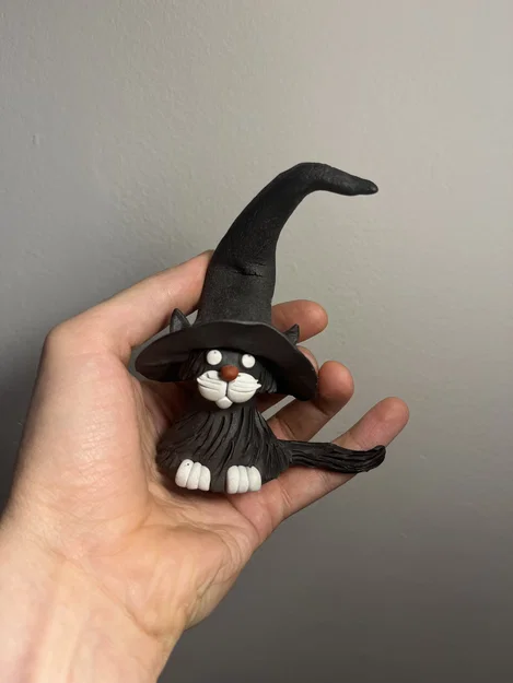 Mô hình 3D Mèo Phù Thủy (Witch Cat) trang trí siêu đáng yêu - Image 1