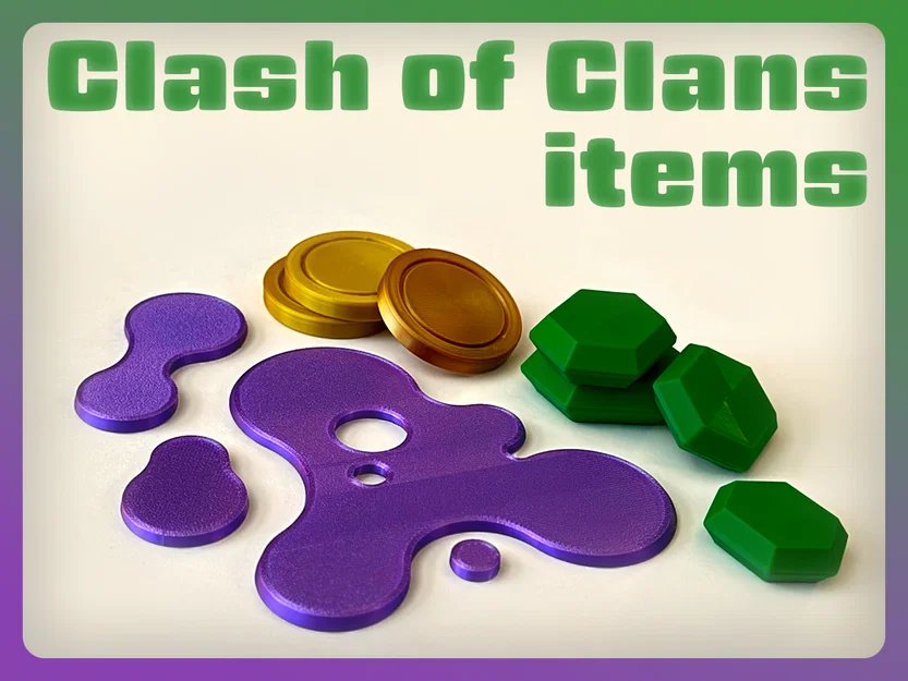 Mô hình 3D Clash of Clans: Gems, Gold và Elixir ấn tượng - Image 1
