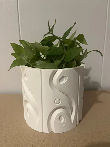 Mẫu chậu trồng cây 3D họa tiết bộ lạc đẹp mắt, in dễ dàng - Image 1