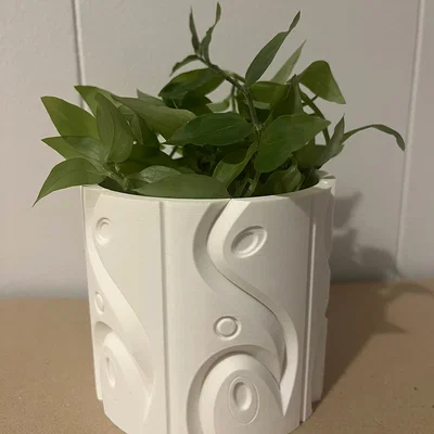 Mẫu chậu trồng cây 3D họa tiết bộ lạc đẹp mắt, in dễ dàng