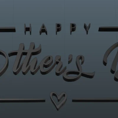 Mẫu in 3D bảng Happy Mother's Day trang trí quà tặng ý nghĩa