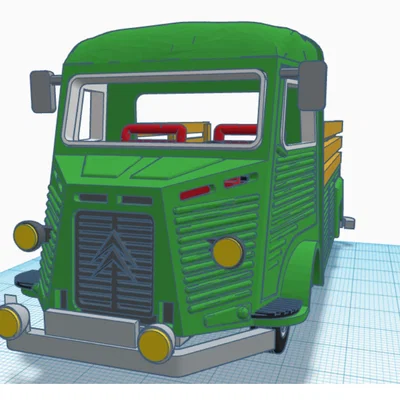 Mô hình in 3D xe tải cổ Citroen Type H 1952 (Tỷ lệ 1:34)