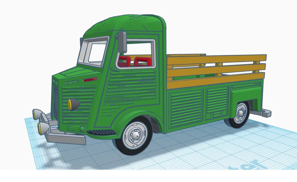 Mô hình in 3D xe tải cổ Citroen Type H 1952 (Tỷ lệ 1:34) - Image 12