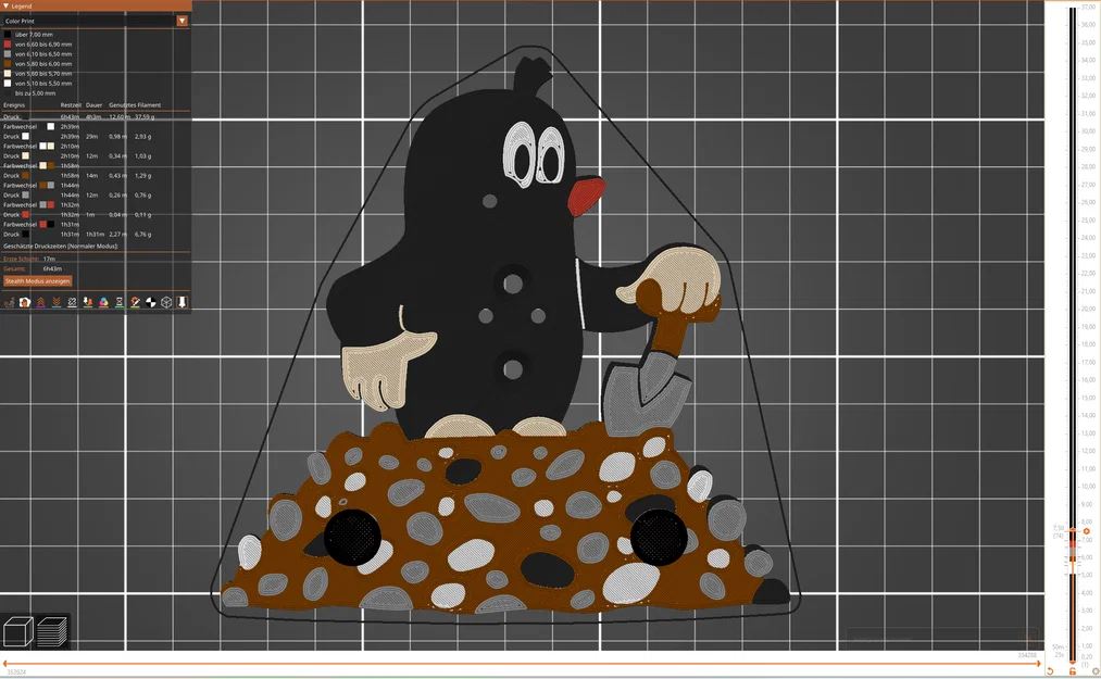 Chuột chũi Krtek cầm xẻng – Móc treo áo trẻ em gắn tường (Little Mole) - Image 3