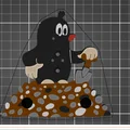 Chuột chũi Krtek cầm xẻng – Móc treo áo trẻ em gắn tường (Little Mole) - Thumbnail 3