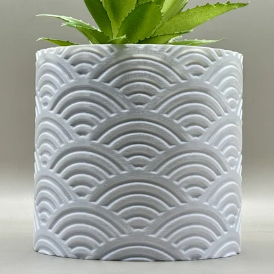 Chậu Cây Họa Tiết Sóng Seigaiha - Planter Vase Mode